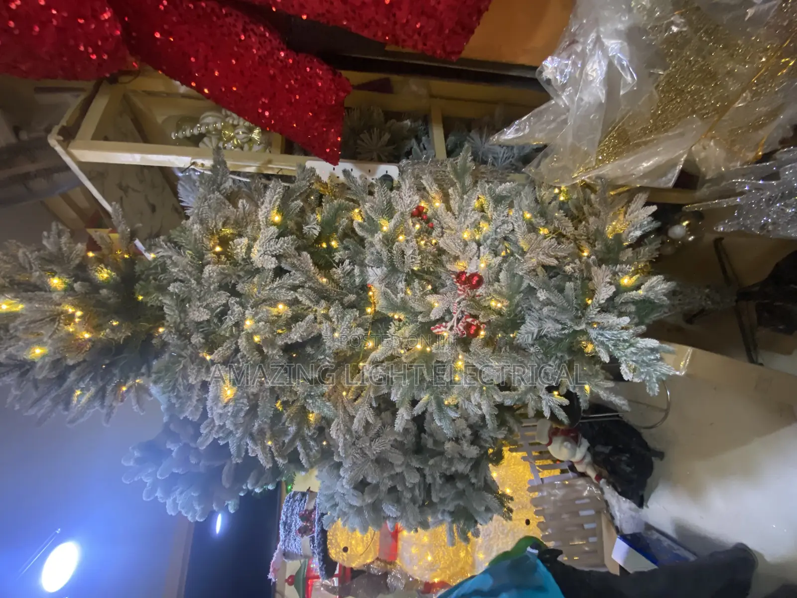 8 Fit Christmas Tree With Lights and Snow