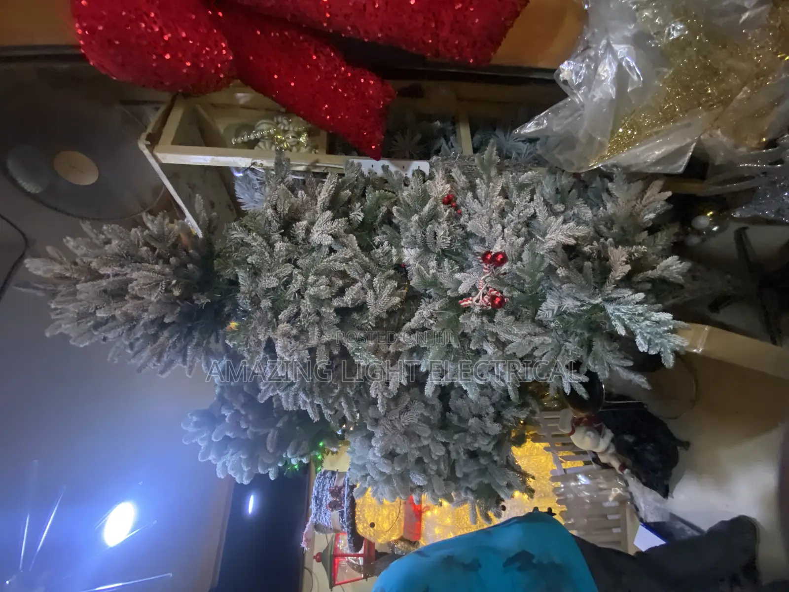 8 Fit Christmas Tree With Lights and Snow