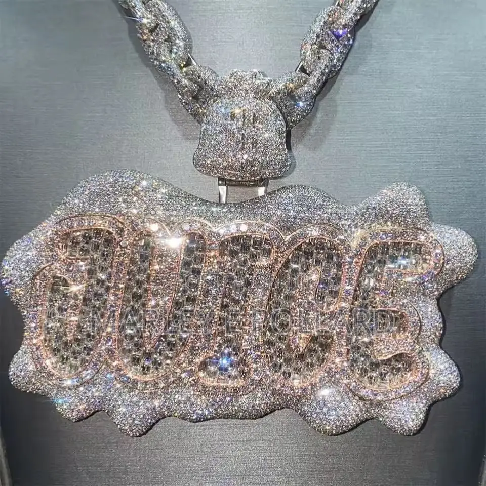 Cz , Moissanite, Custom Iced Our Diamond Customized Silver Chain