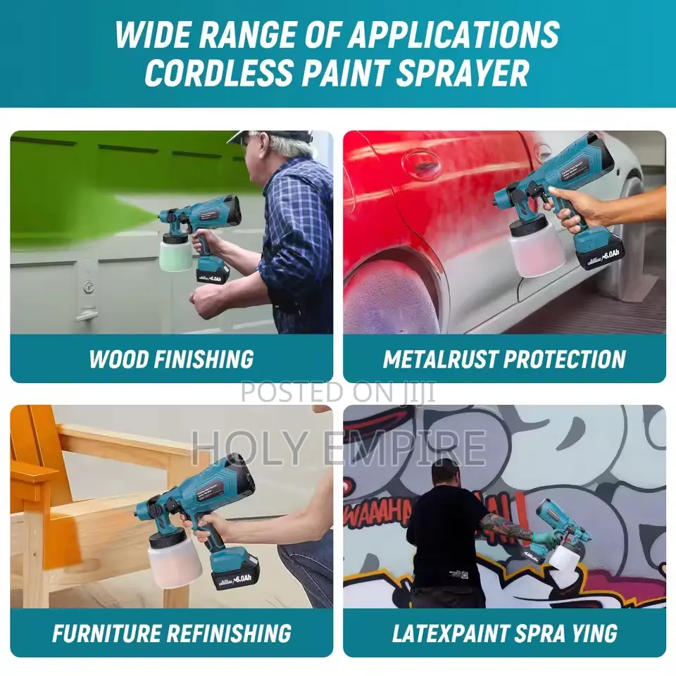 800ml Rechargeable Cordless Spray Gun High Power Hvlp Paint Sprayer