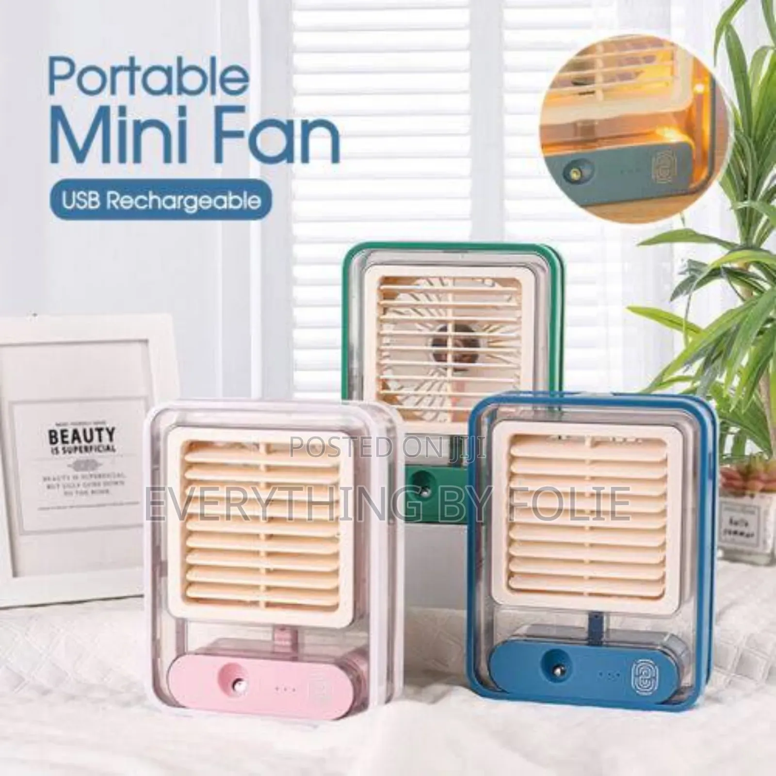 Rechargeable Mini Air Cooler Fan
Colour Varies