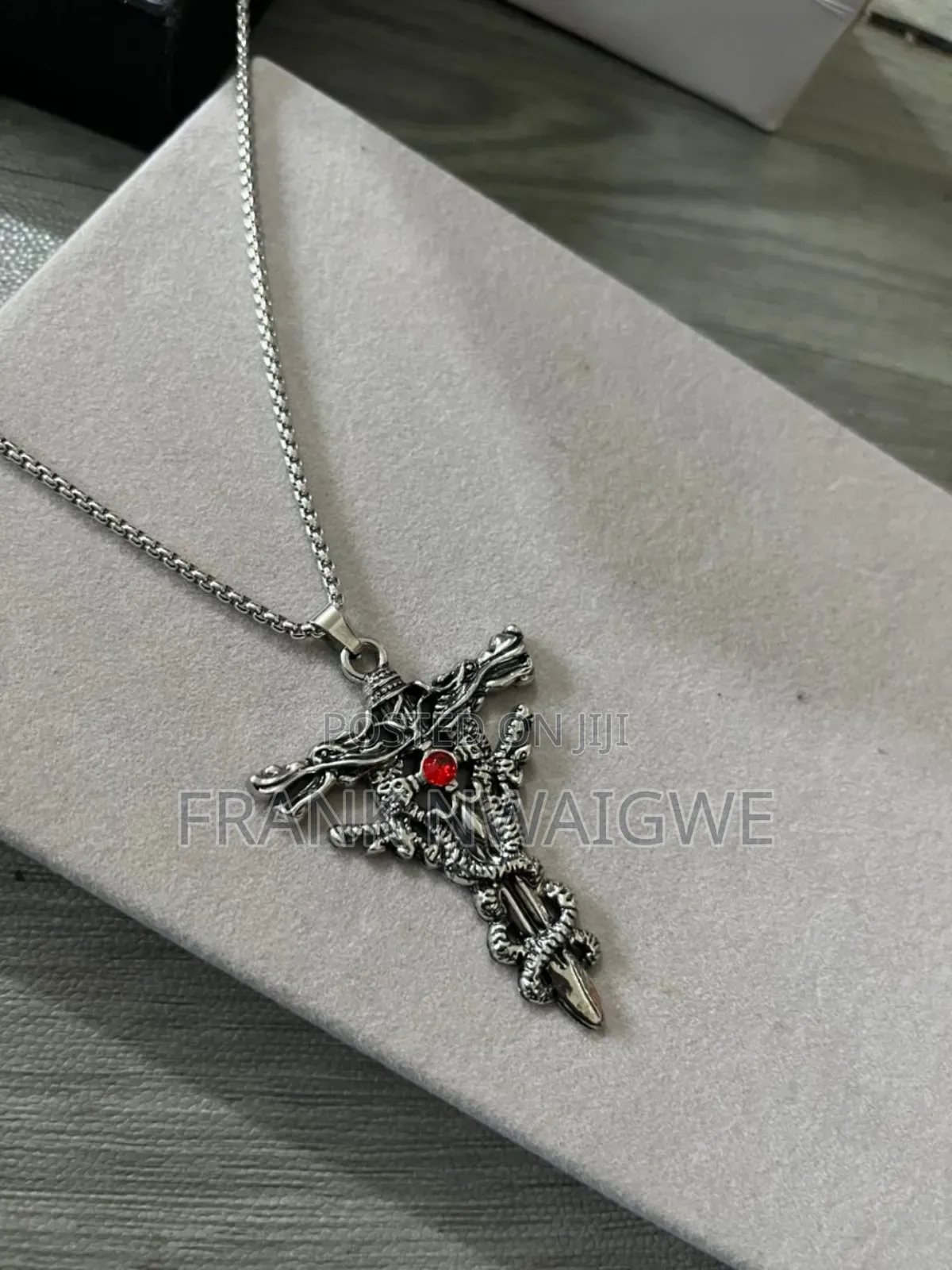 Stainless Steel Y2k Punk Red Dragon Vintage Necklace
