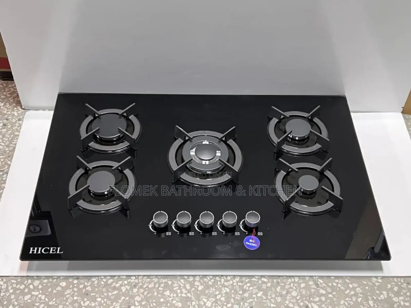 Luxury 5 Burner Built-in Gas Hob-with Glass Surface