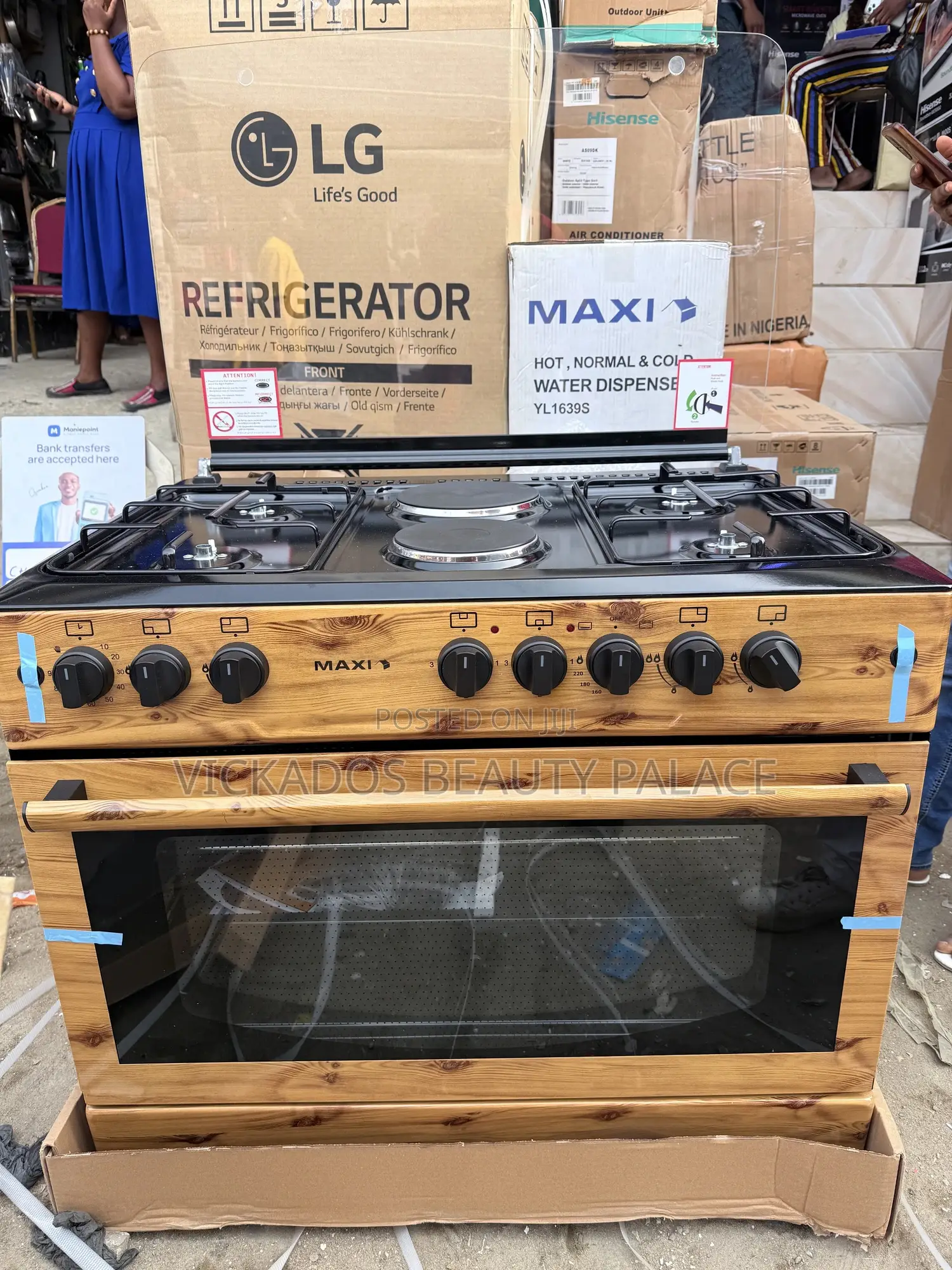 Maxi 60*90cm 5 Burner Wood Finish Gas Cooker | Max 60*90(5b) Wood