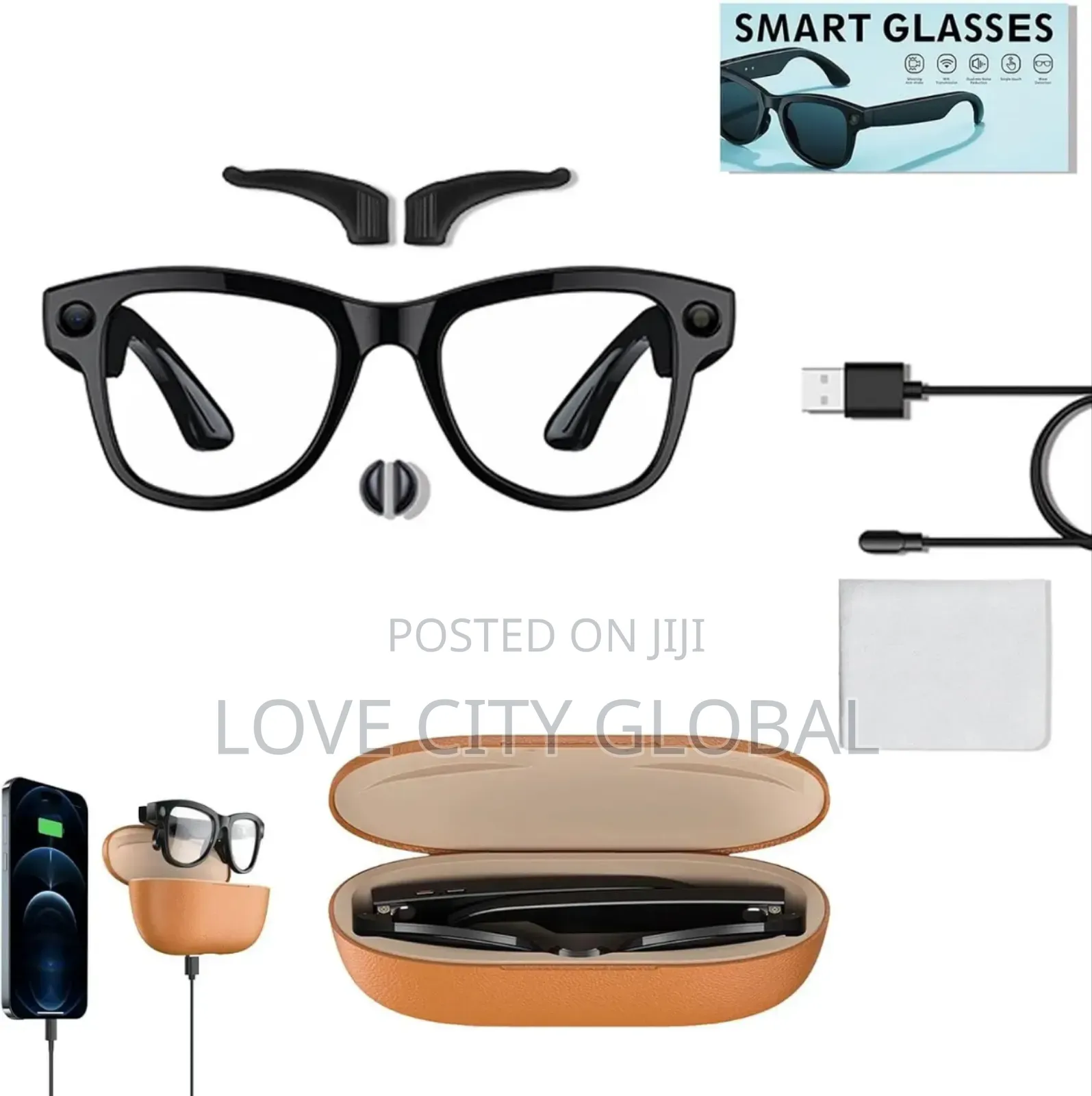 M02 Ultra Smart Glass Ai With Charging Case 12mp Hd Camera Video