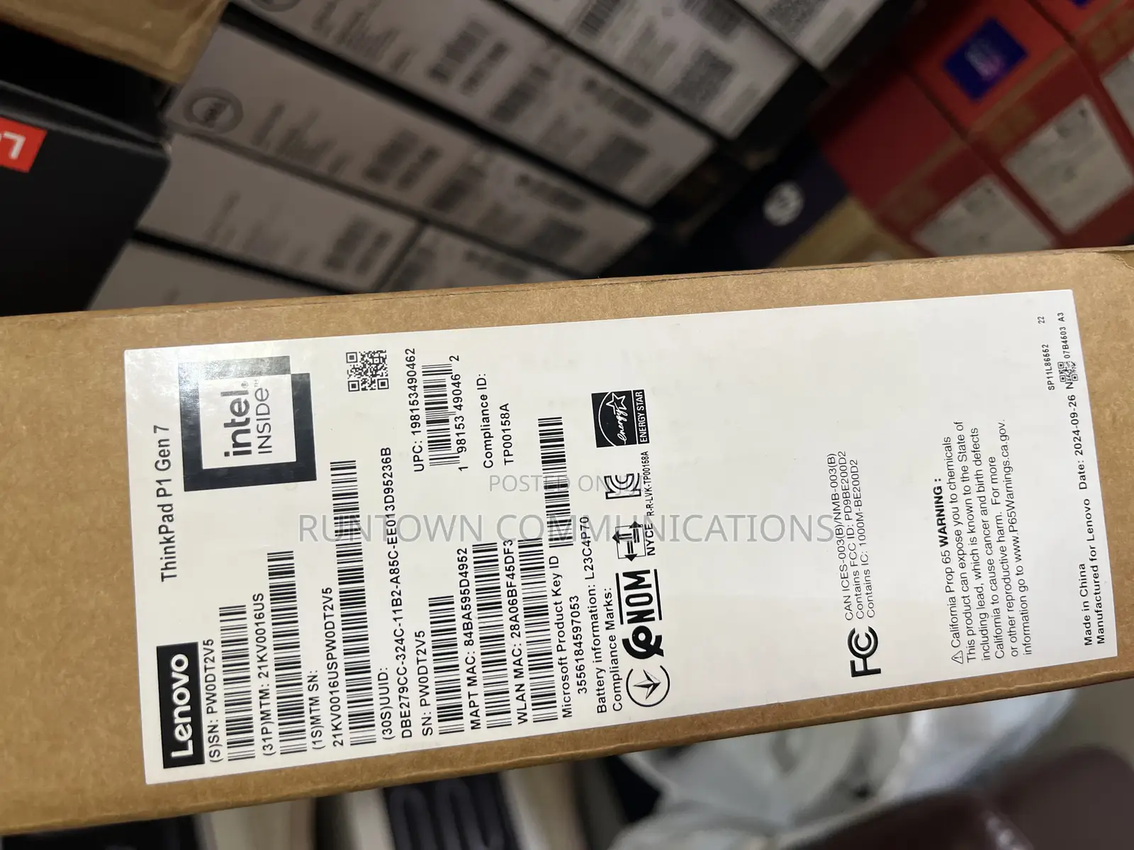 New Laptop Lenovo ThinkPad P1 Gen4 32GB Intel SSD 1T