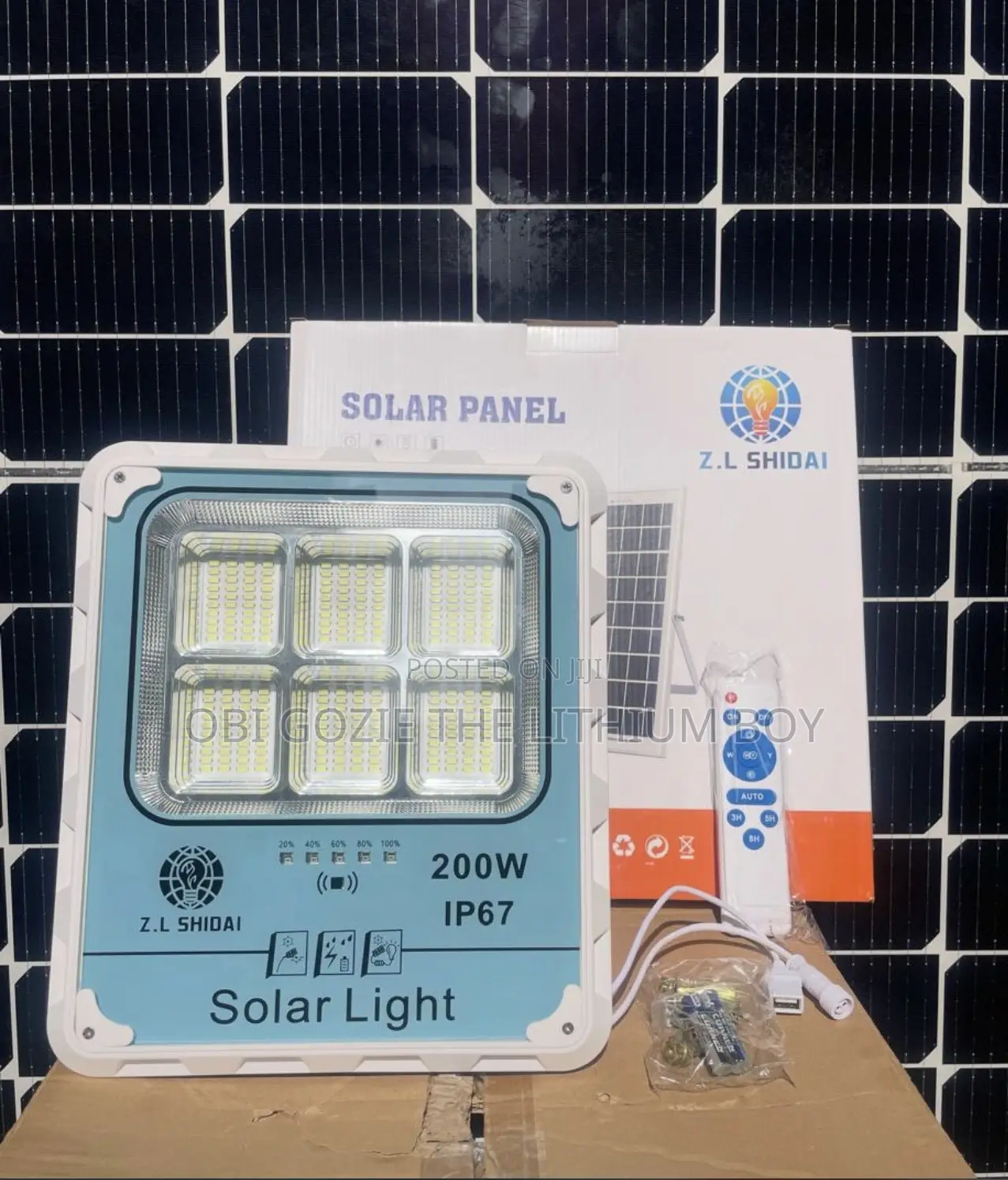 200w Z.L Shidai Solar Flood Light. Best Flood Light Importer in Lagos