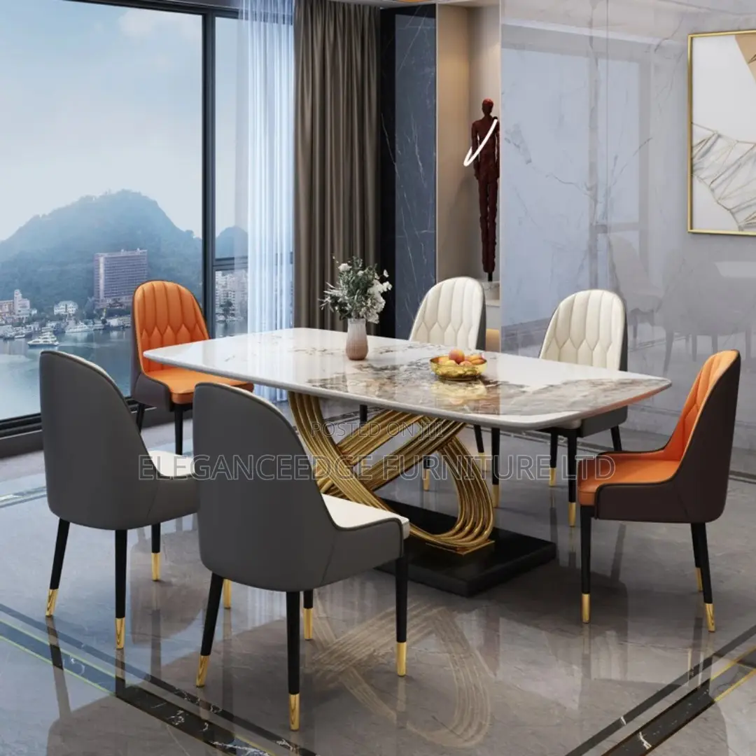 6-Seater Marble Dining Set for Modern Homes –Durable and Affordable
