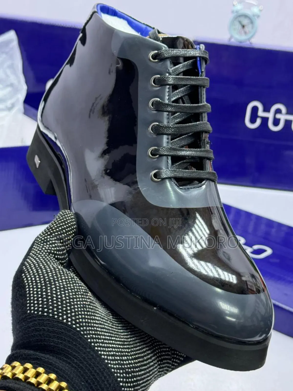 High Quality Oggi Men's Glossy Leather Boots