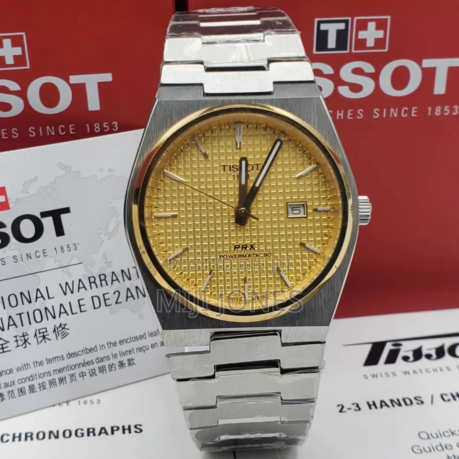 *Tissot  Men’S Battery‐Powered Gold Chain‐Strap Watch*
