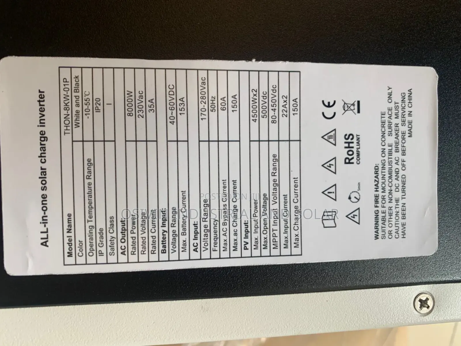 8kva 48-60v Alltop Hybrid Inverter
