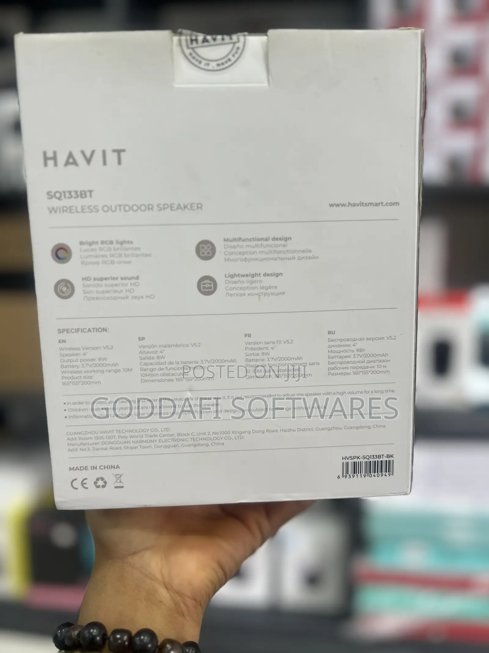 Havit Sq133bt Wireless Outdoor Speaker | Goddafi Stores