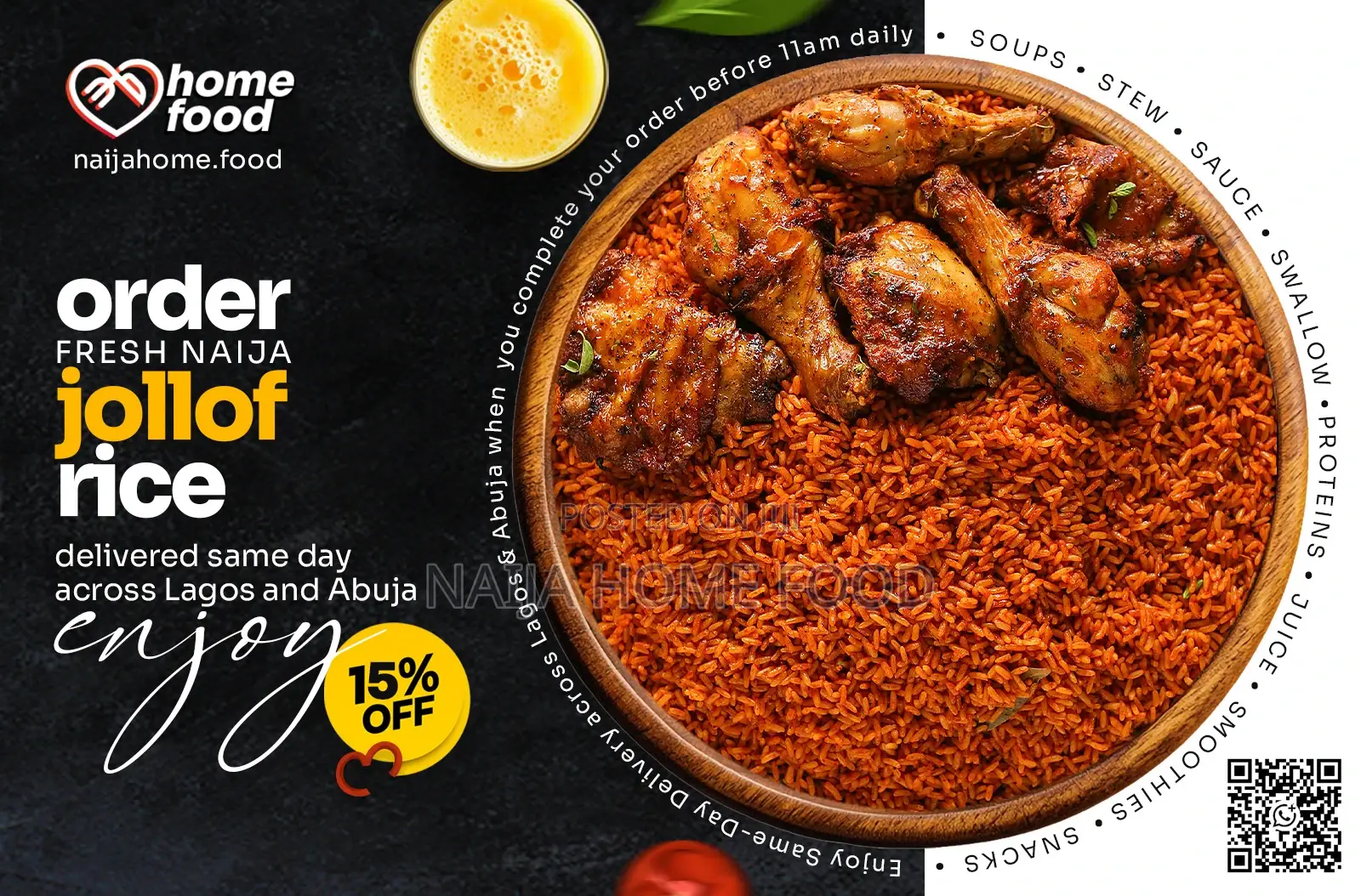 Order Nigerian Jollof Rice at Naija Home Food Across Lagos and Abuja