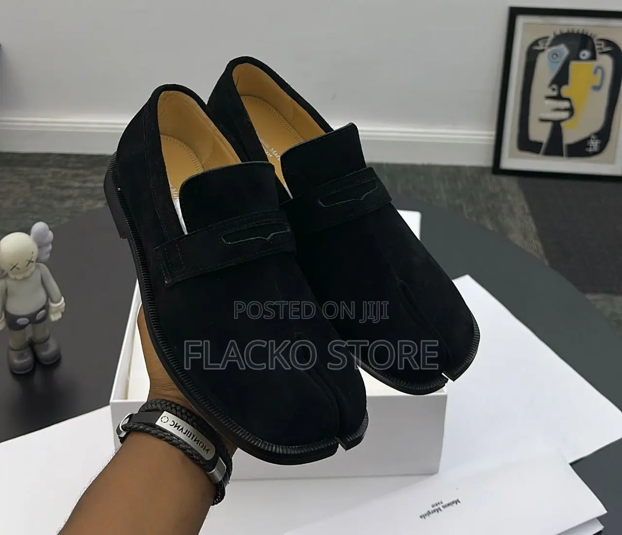 Original Vintage Frosted Leather Tabi Loafers Shoes