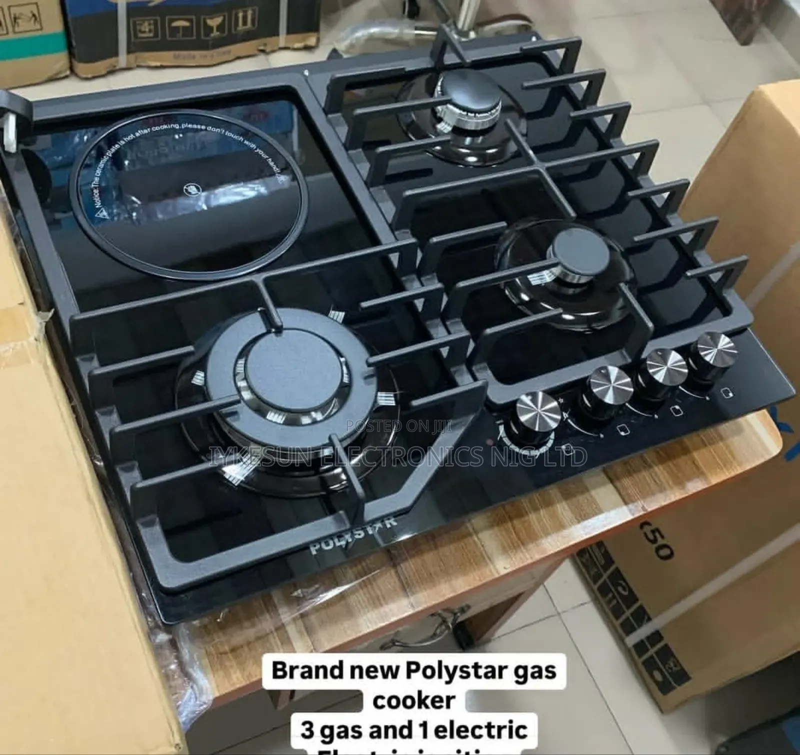 Polystar Luxury 3+1 Inbuilt Gas Electric Cooker Hob 60cm Automatic