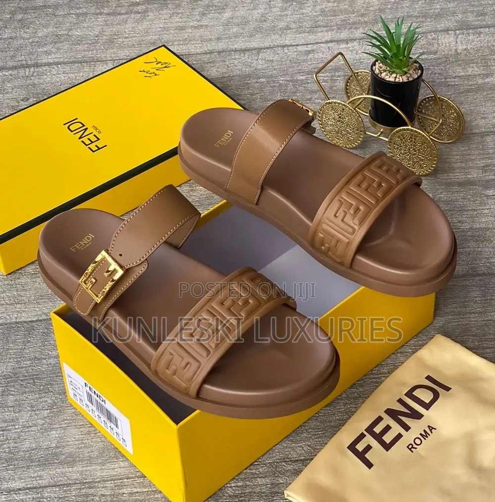 Original Fendi Leather Slippers For Men