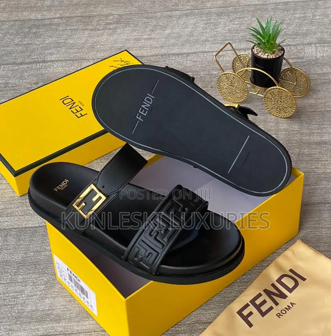 Original Fendi Leather Slippers For Men