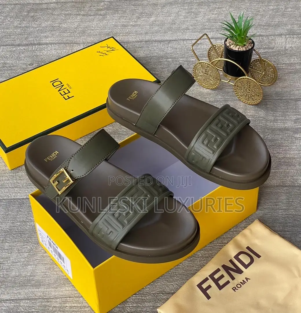 Original Fendi Leather Slippers For Men