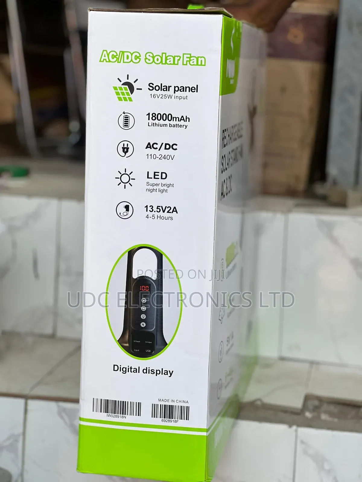 Iwin 18" (18,000mah Lithium Battery) Rechargeable Standing Fan