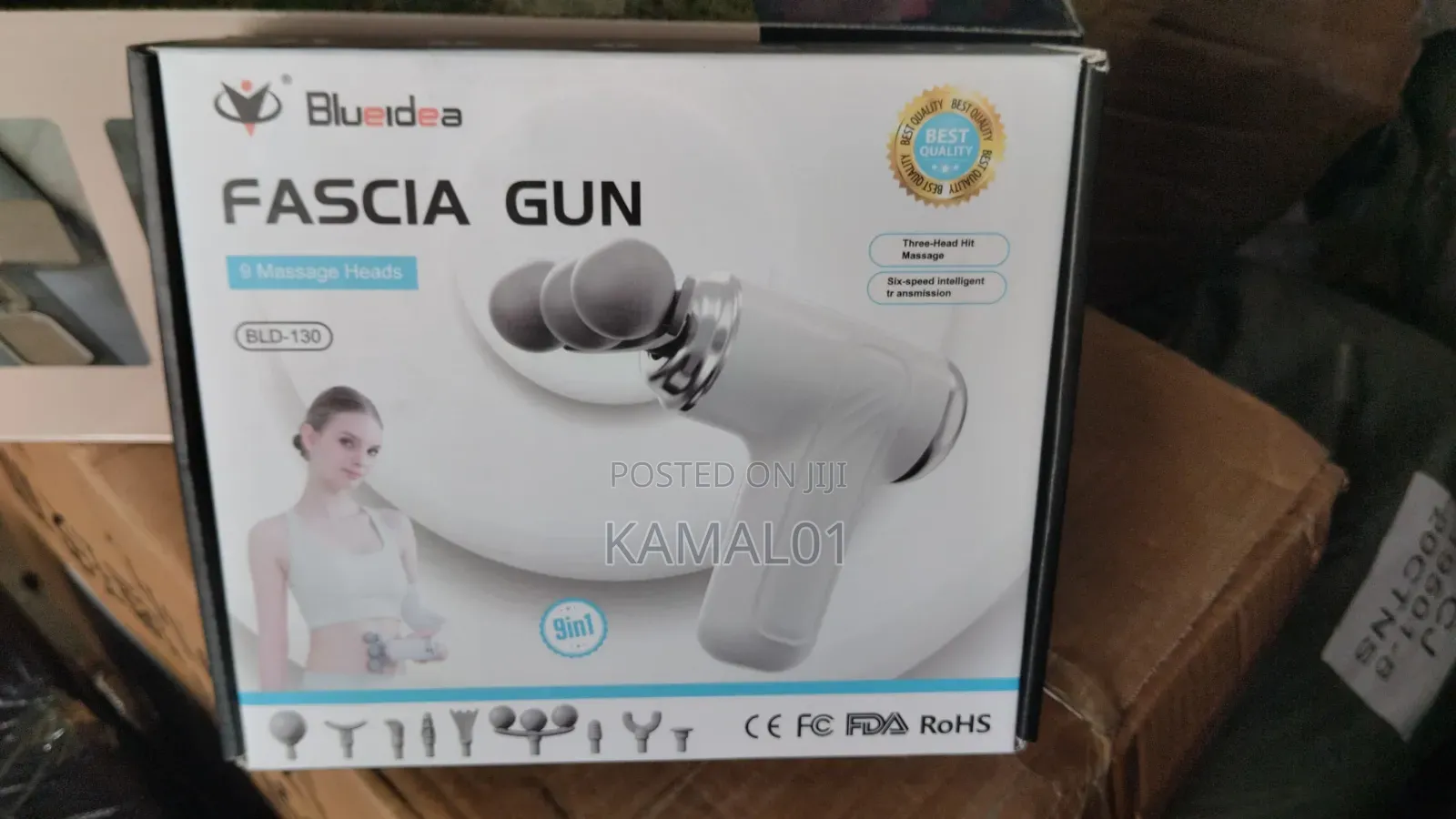 Blue Idea Massager Gun For Body Pain Relief,9 Adjustable Head