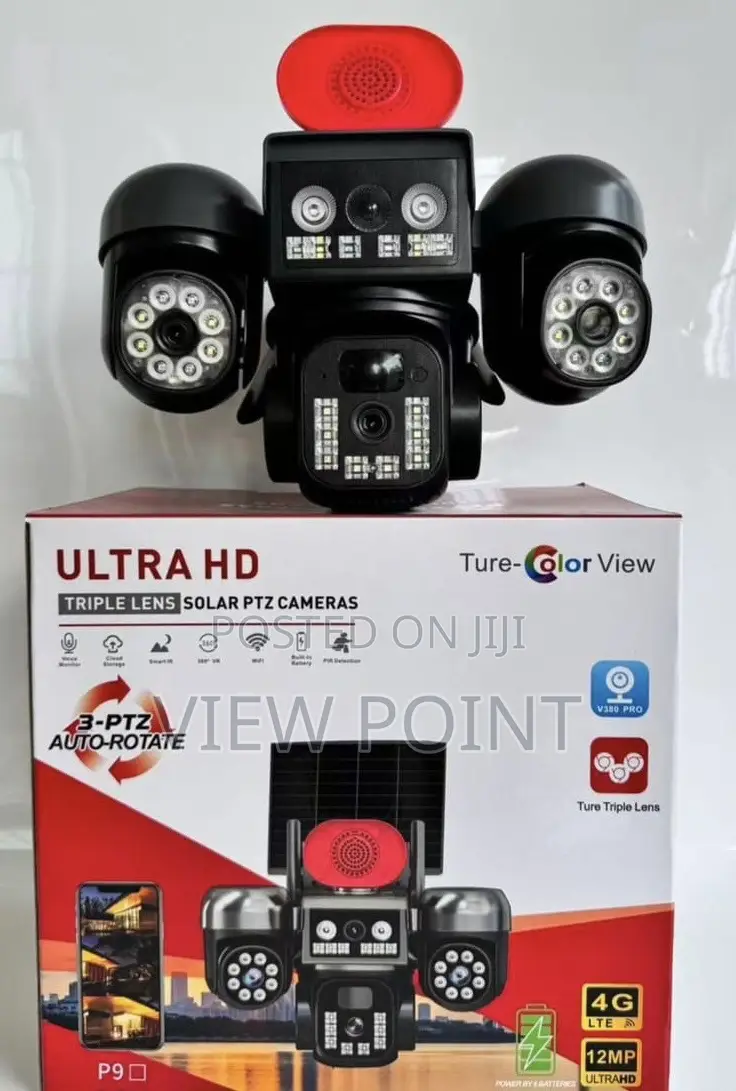 View Point All 3lens Rotating 12mp Ptz Solar Camera