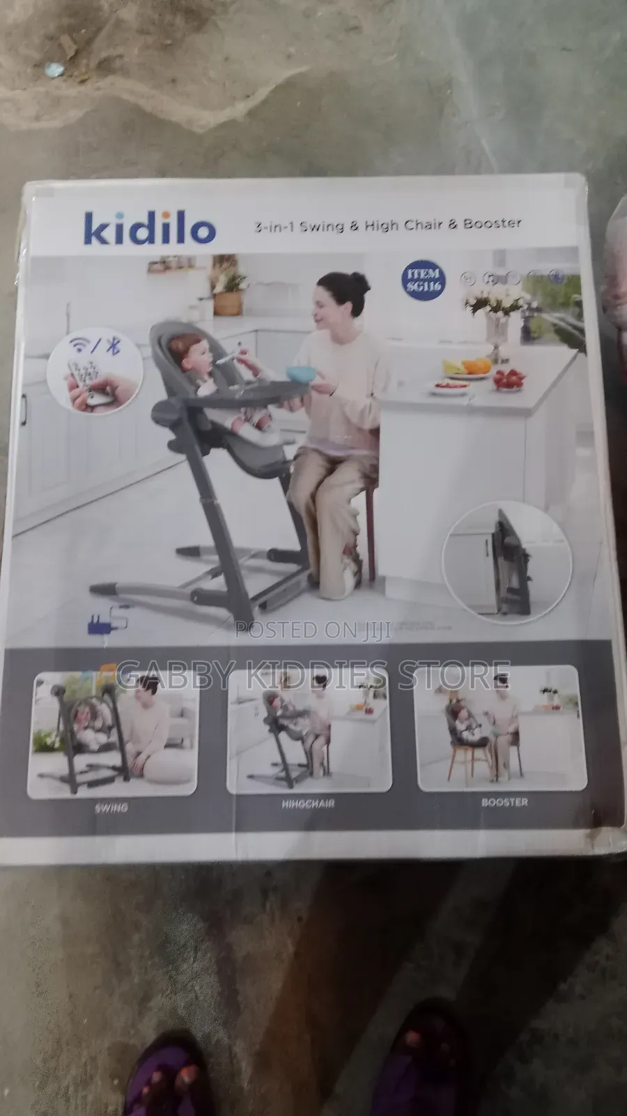 Kidilo 3in1 Swing Highchair Booster