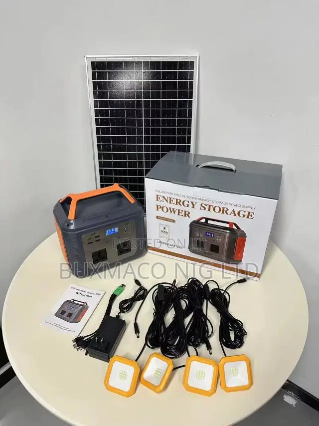 400w Portable Power Station Solar Generator With Solar Panel+ 4bulb+