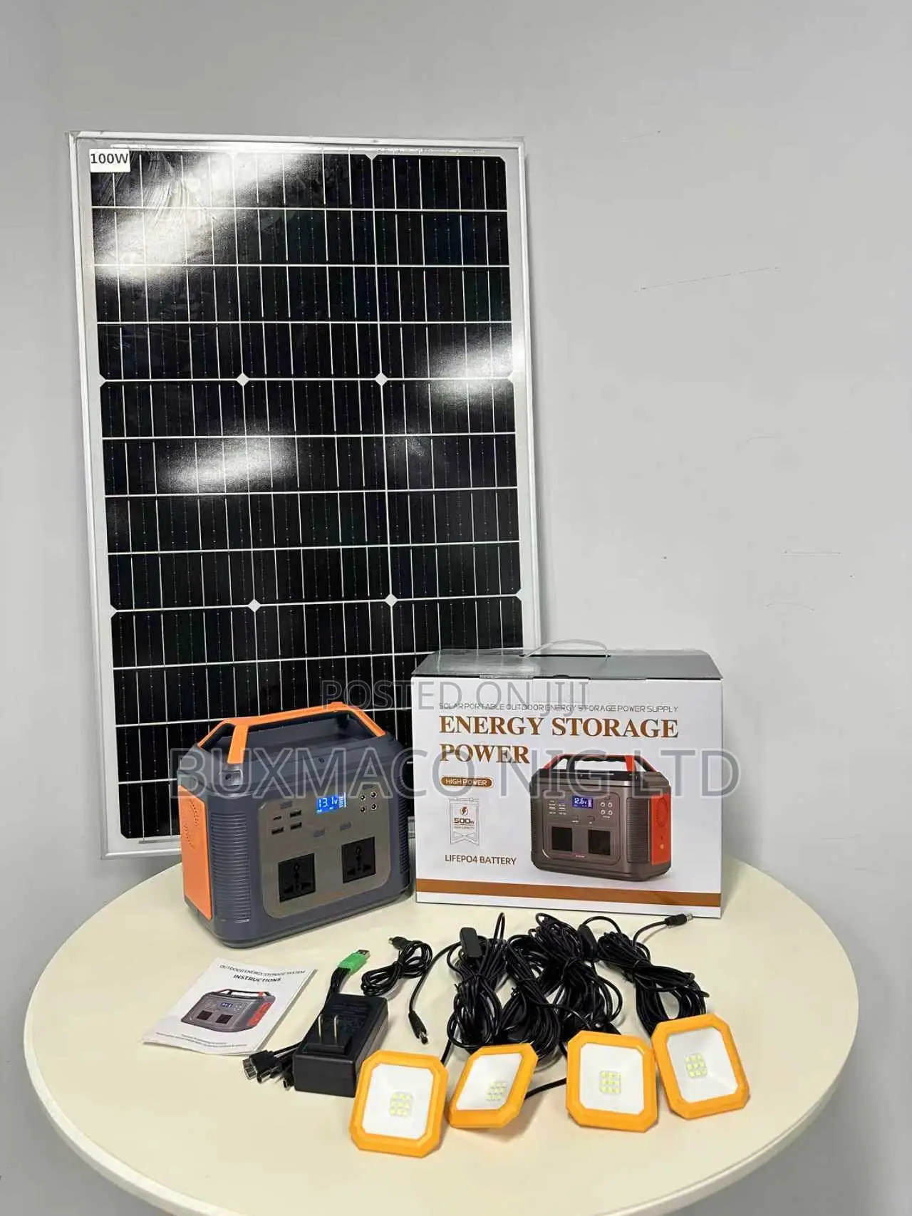 400w Portable Power Station Solar Generator With Solar Panel+ 4bulb+