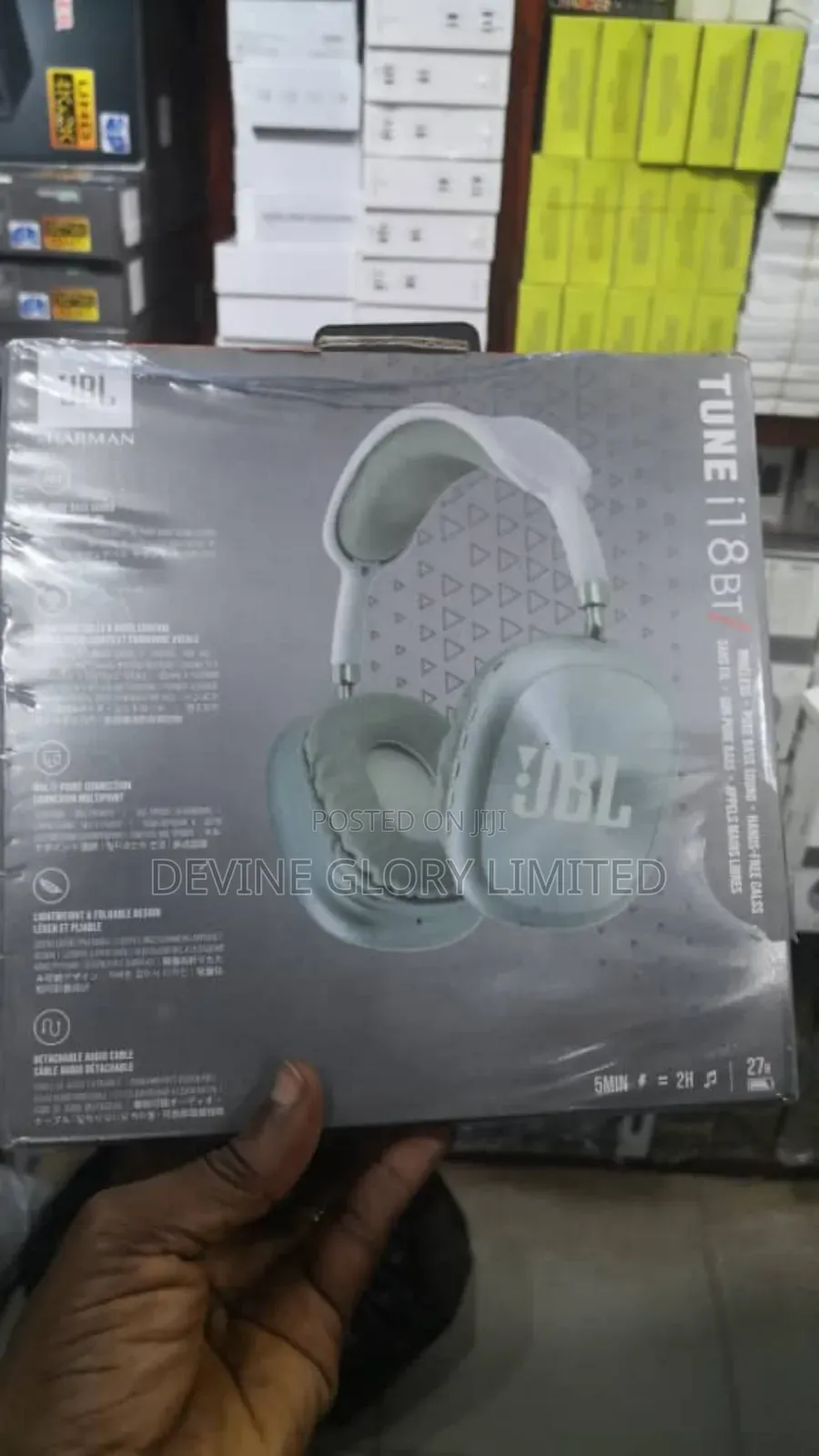JBL Tune I18 Pure Bass Wireless on-Ear Headphones – Bluetooth