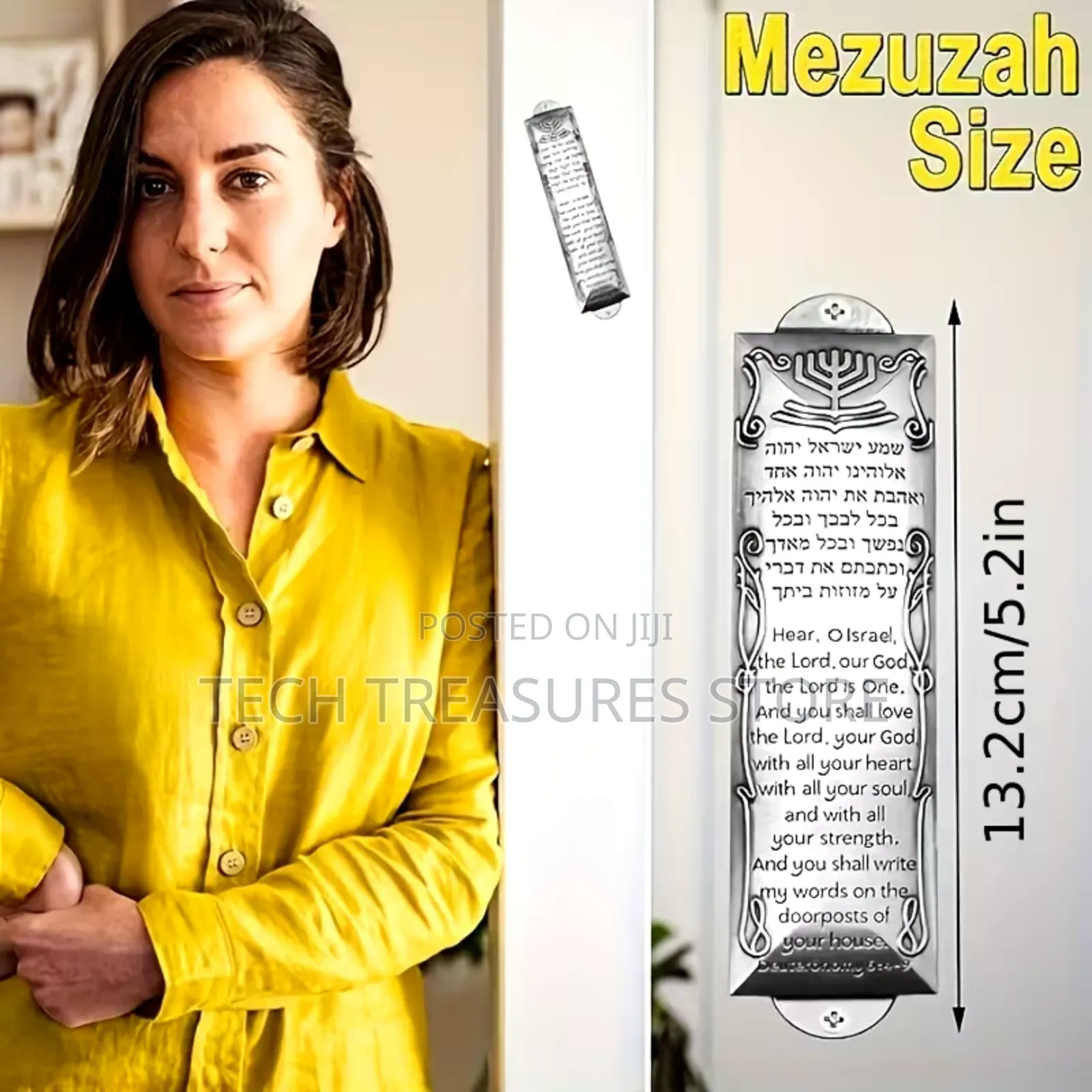 Mezuzah for Door, Metal Mezuzah With Scroll