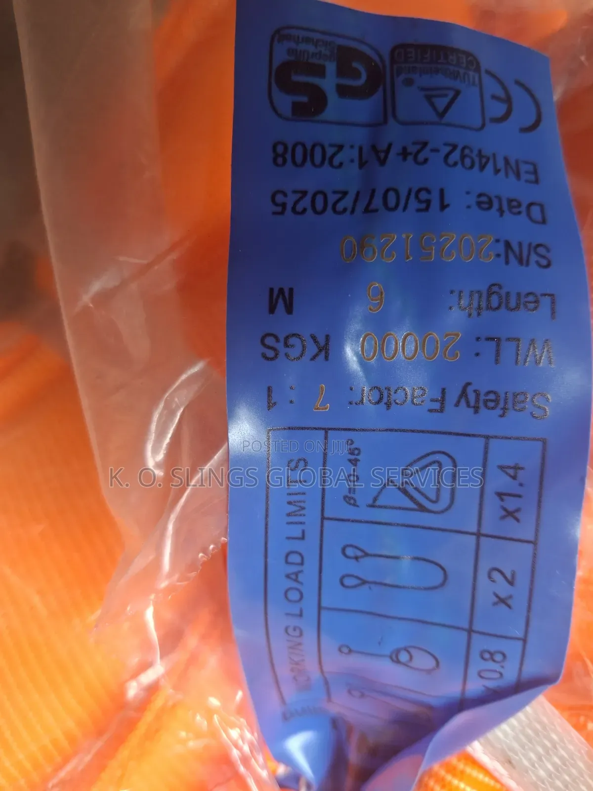Polyester Round Sling 20tonx6m (7:1)