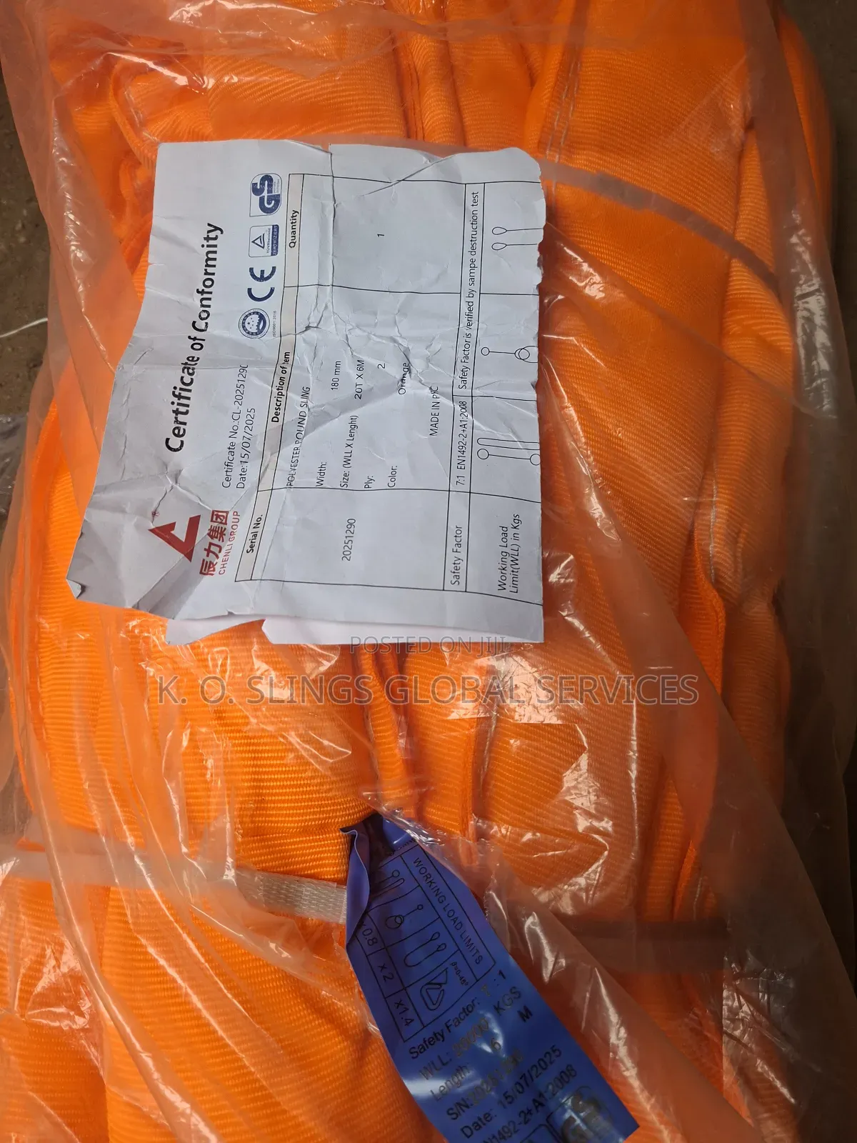 Polyester Round Sling 20tonx6m (7:1)