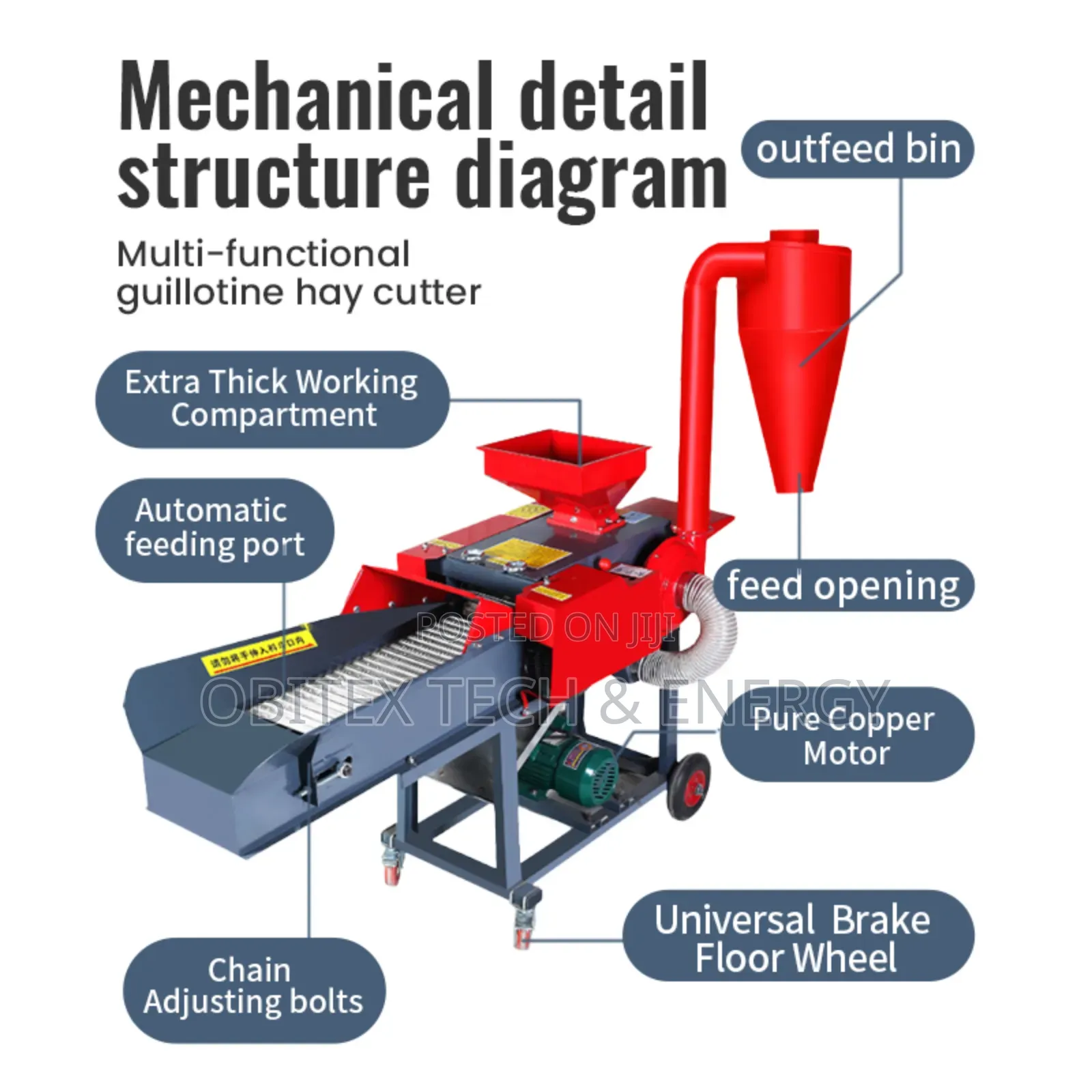 Multi-Functional Chaff Cutter Machine|800-1000kg/Hr|Hay Straw Crusher