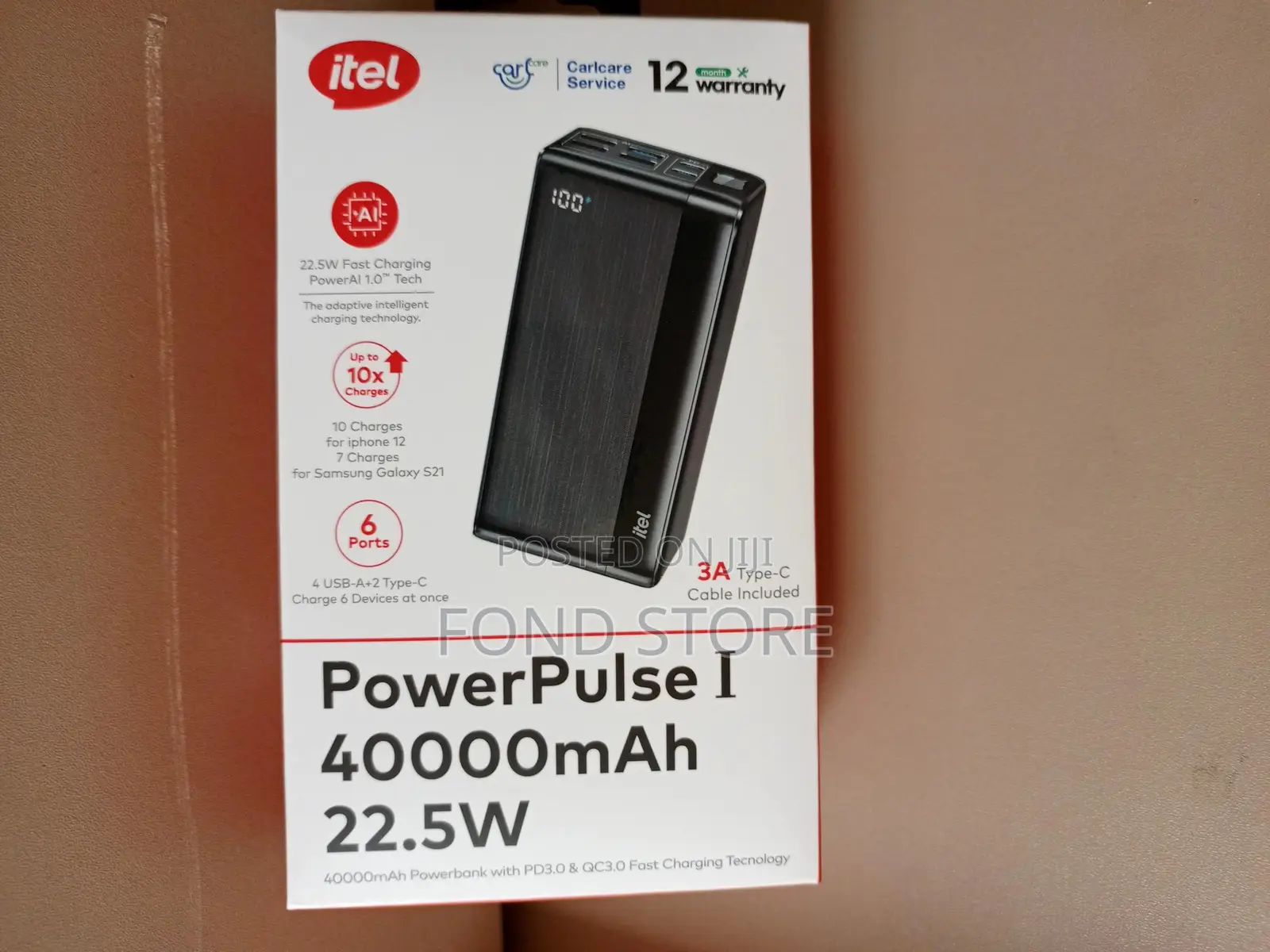 Itel Powerpulse I 4000mah Powerbank 22.5w