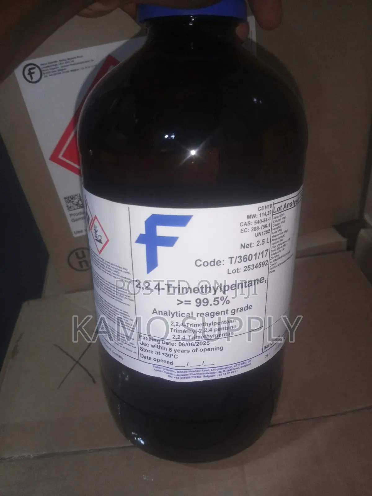 2,2-4 Trimethylpentane, Certified Analytical Grade 2.5ltrs Fisher U.K