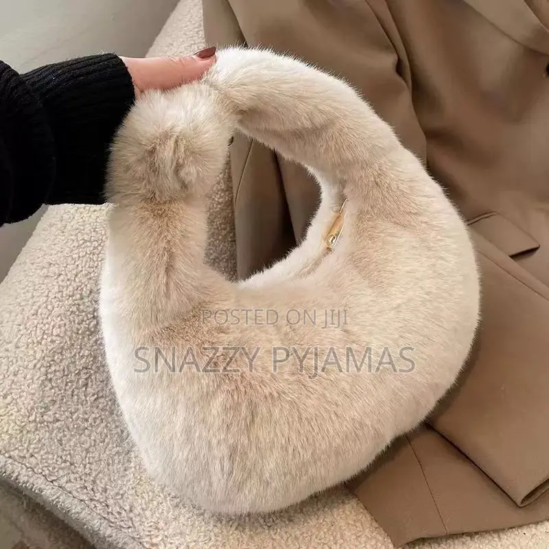 Fur Handbag Blue