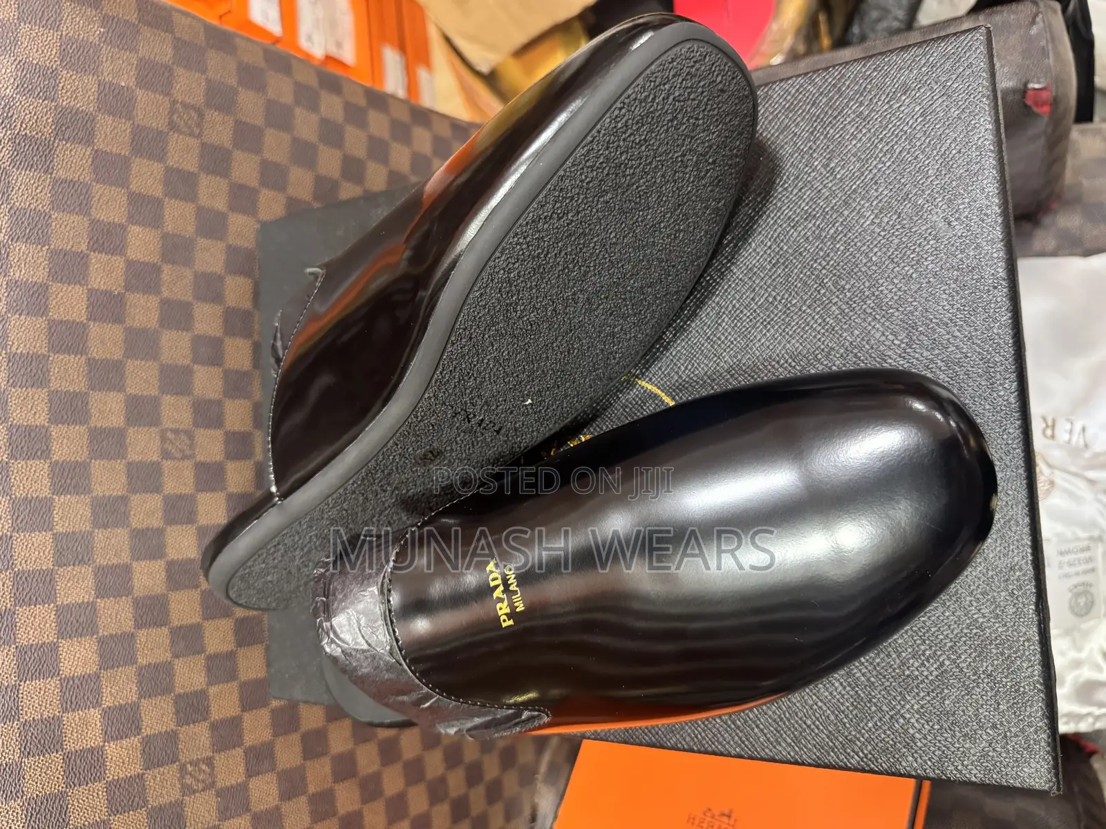 Luxury Prada Half Shoes For Men 40-46 Brown And Black