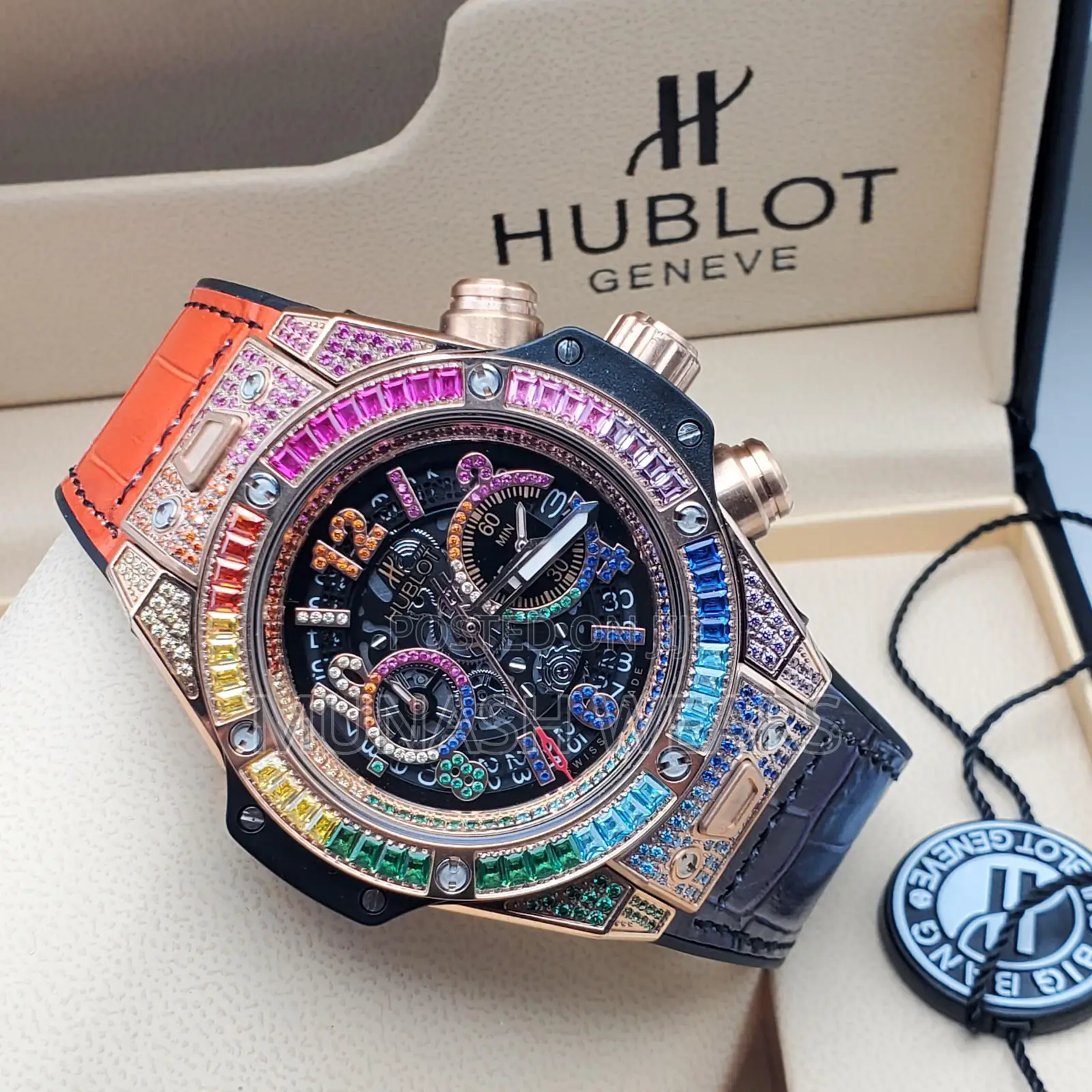 Luxury Hublot Leather Strap Crystal