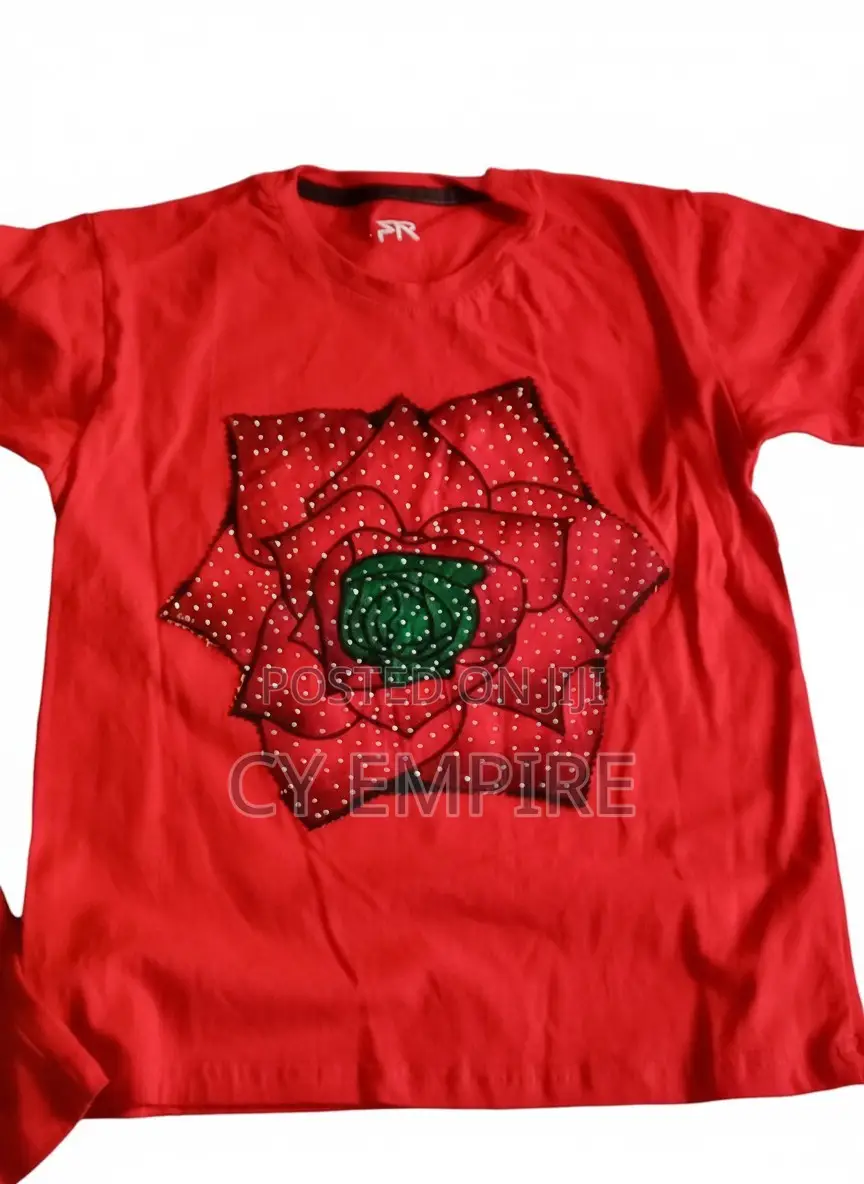 Kids Embellished Tshirt Red