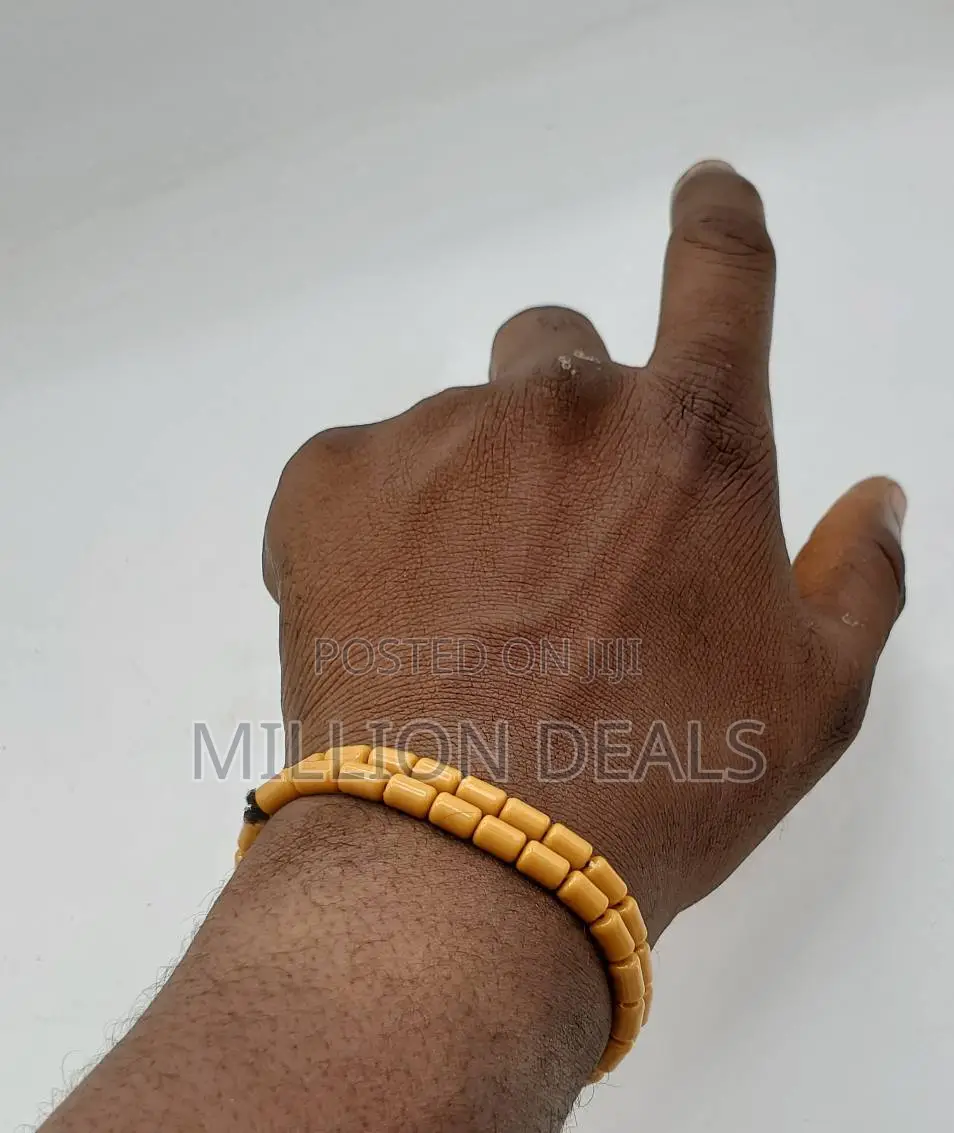 2in1 Silicon Ski Slim Men's Beaded Bracelet