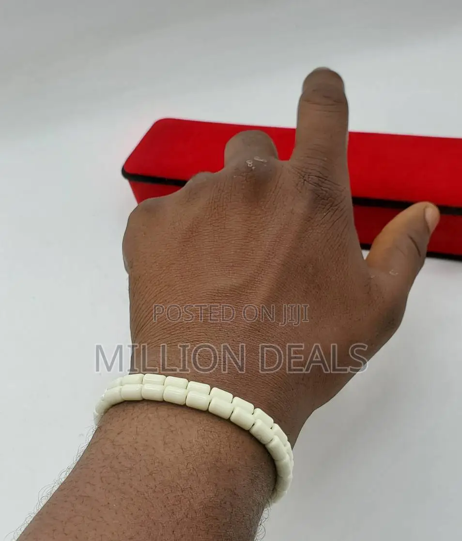 2in1 Silicon Ski Slim Men's Beaded Bracelet