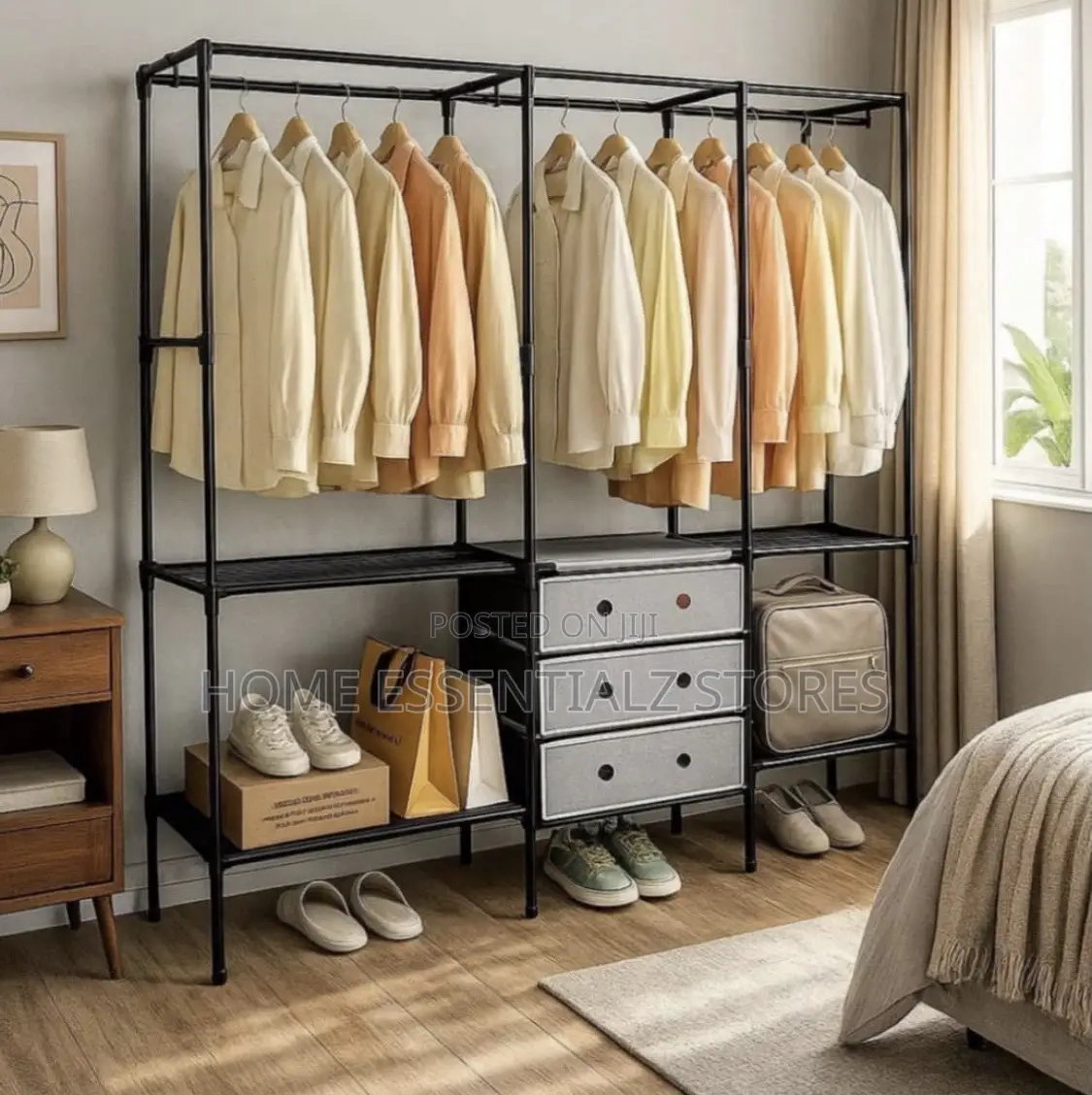 3 - Partitioned Naked Wardrobe Clothes Hanger