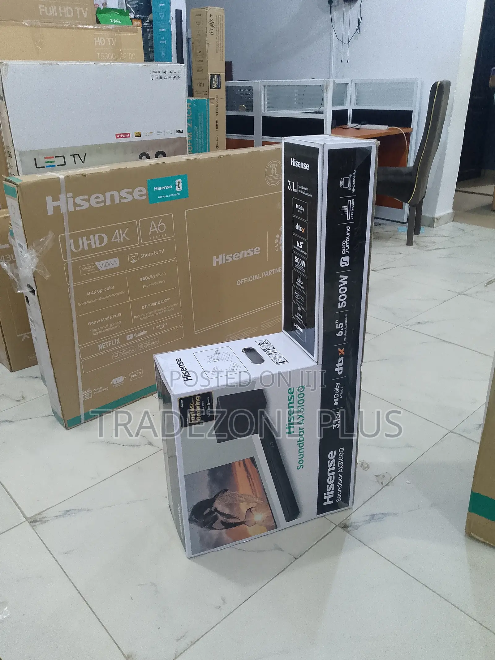 Hisense 500w Soundbar With Auxiliary Input Option.