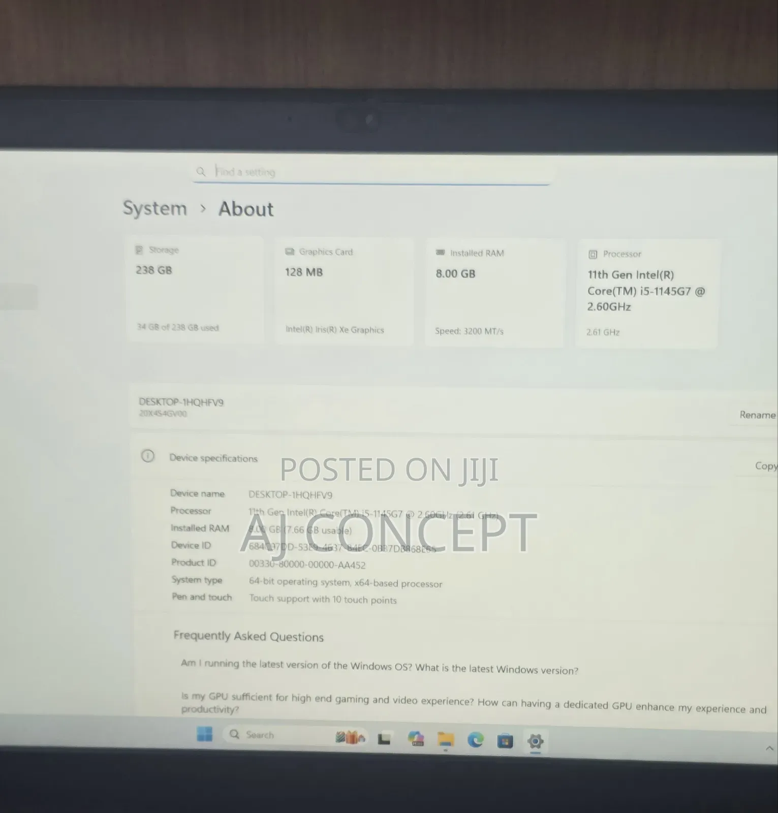 Laptop Lenovo Thinkpad L15 Gen 3 8GB Intel Core I5 SSD 256GB