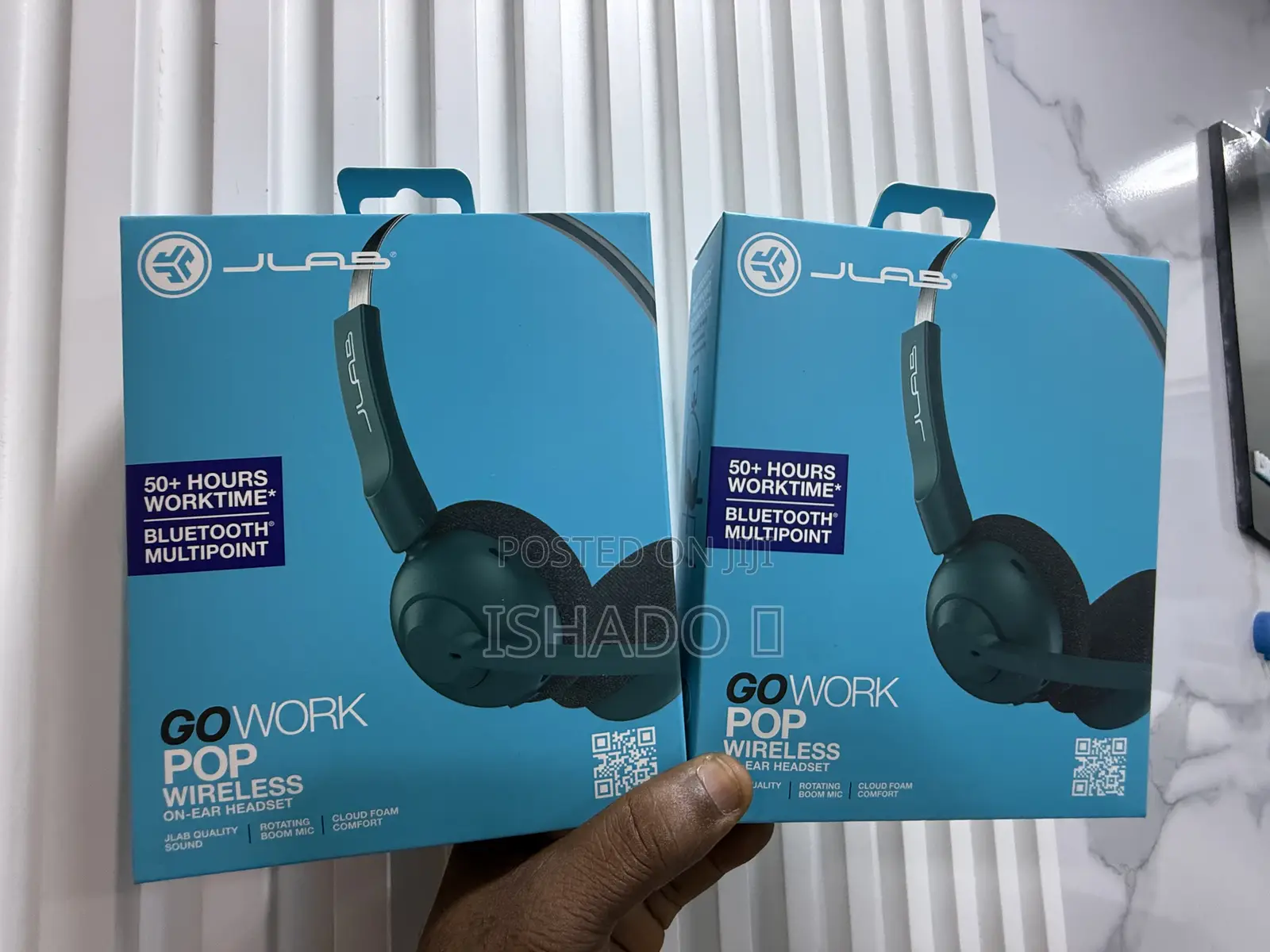 Jlab Go Work Pop on-Ear Wireless Headset, Teal, Bluetooth Multipoint