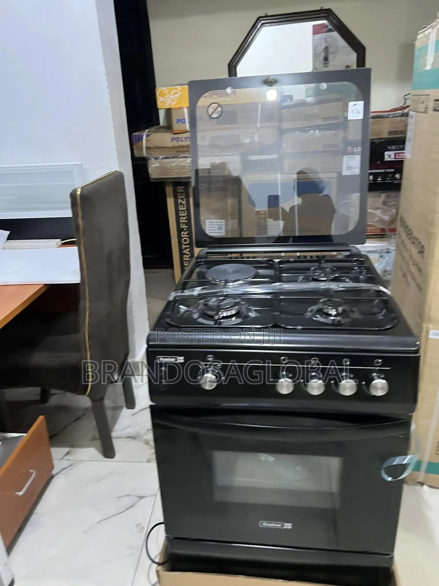 Scanfrost 3+1electric 60×60 Stainless Gas Cooker – Family-Size Oven