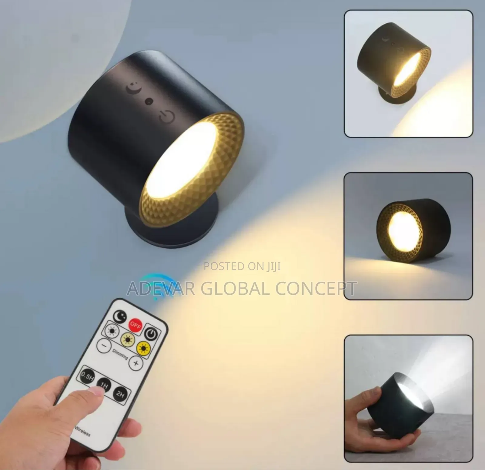 Led Wall Lamp 360 Rotatable Usb Rechargeable Night Light With Remote