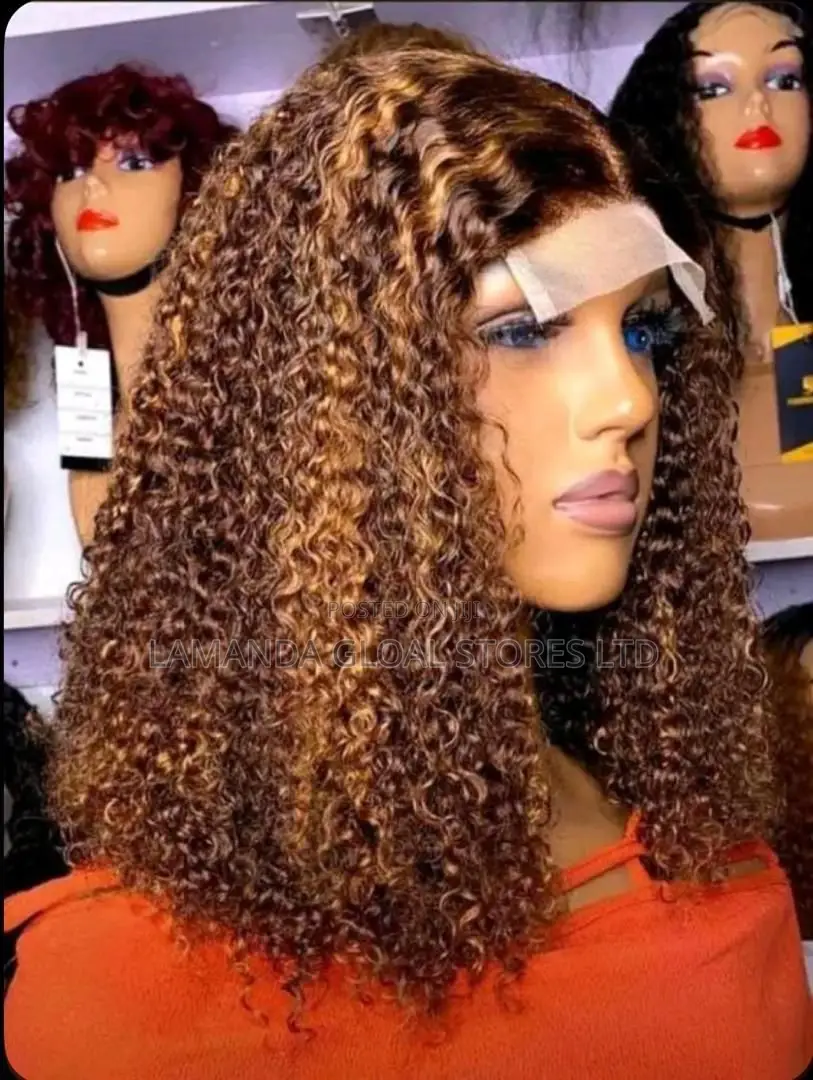 Mixed Color Curly Human Hair Wig