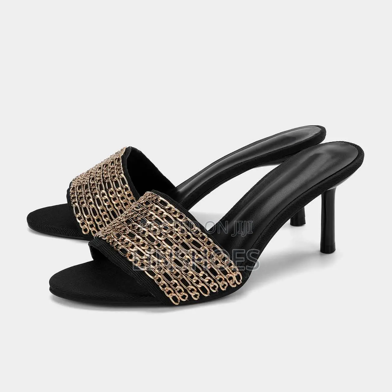 Luxury Chain Trim Heeled Sandals
