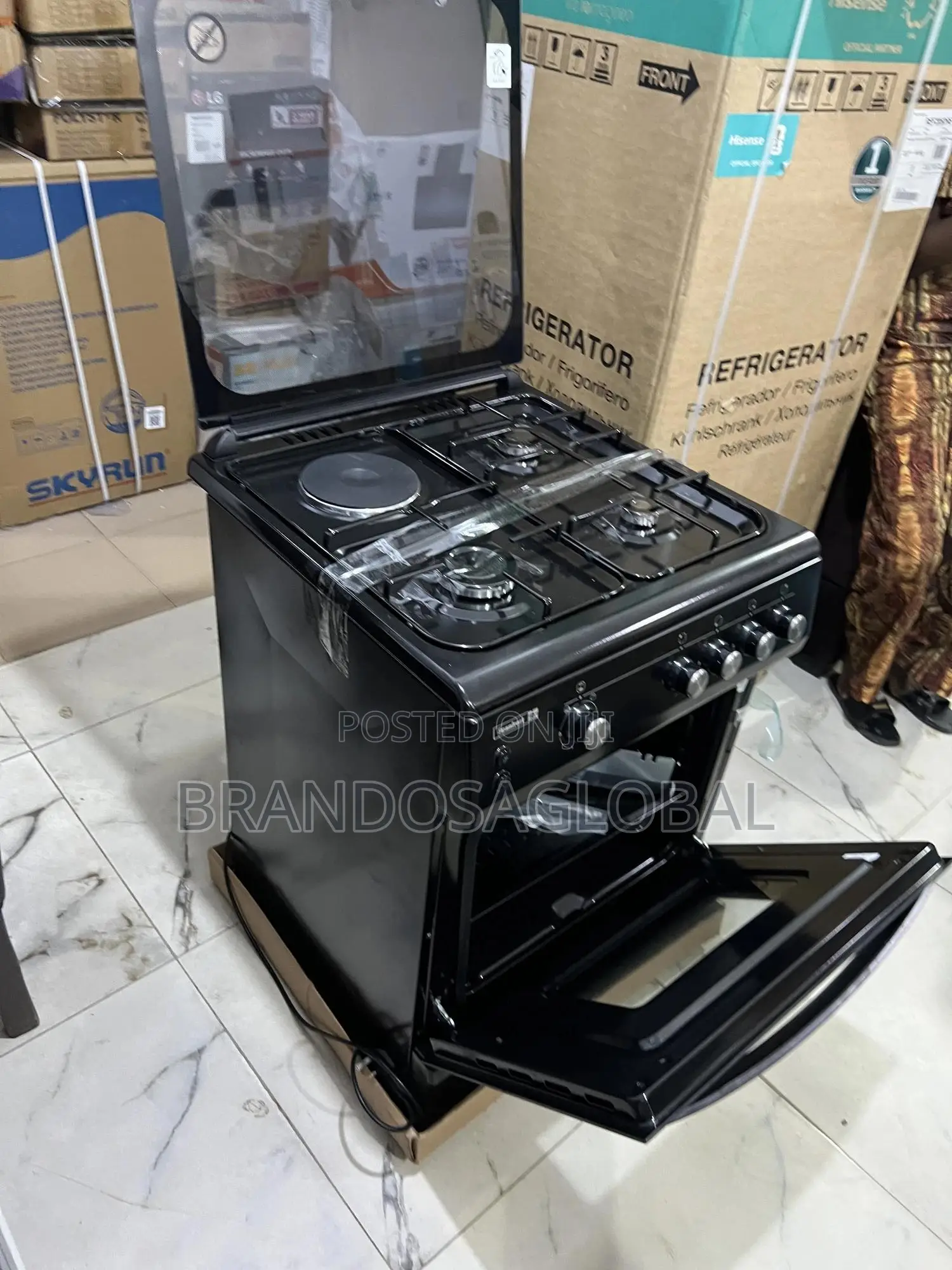 Scanfrost Ck6302b Family Gas Cooker–Spacious Interior Oven 3+1electric